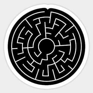 Complicated Circular Labyrinth Maze Vector Sticker